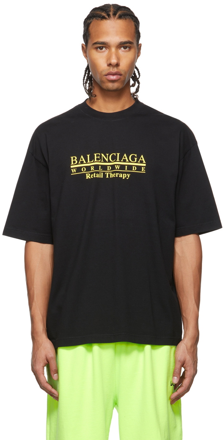 Balenciaga Black 'Retail Therapy' Logo T-Shirt Balenciaga