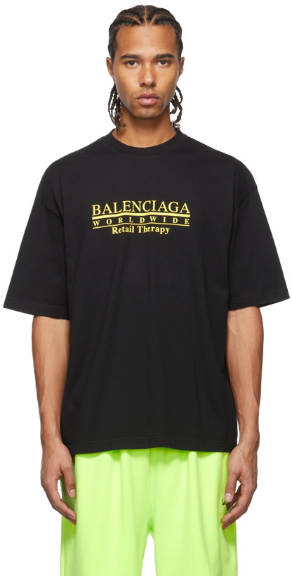 Photo: Balenciaga Black 'Retail Therapy' Logo T-Shirt