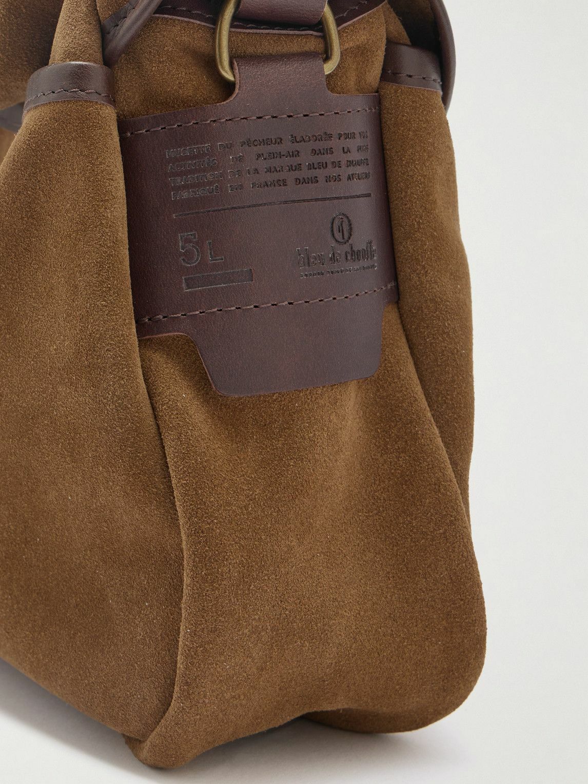 Bleu de Chauffe - Fisherman's Musette Leather-Trimmed Suede Messenger Bag