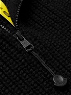 Moncler Genius - Pharrell Williams Shell-Trimmed Ribbed Wool Half-Zip Sweater - Black
