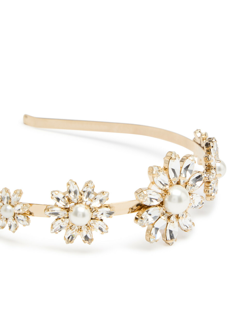Rosantica crystal gold head piece Rosantica Profumo Crystal-embellished Headband - Gold - One  main image 3