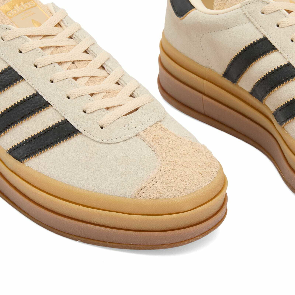 Adidas Women's Gazelle Bold W in Cream White/Black/Sand Strata adidas