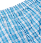 DEREK ROSE - Barker 29 Checked Cotton Boxer Shorts - Blue