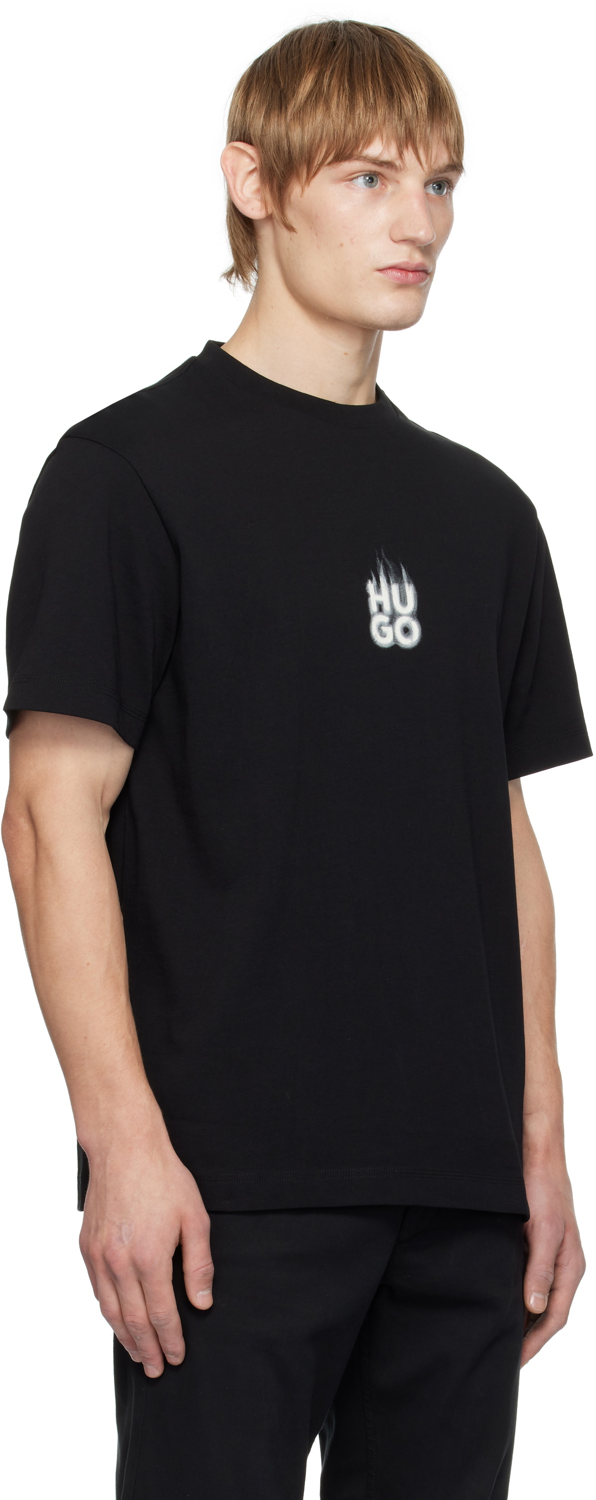 【関税込み】Hugo ブラック Flame Logo スウェットシャツ HUGO Ditmo flame logo sweatshirt in black | ASOS