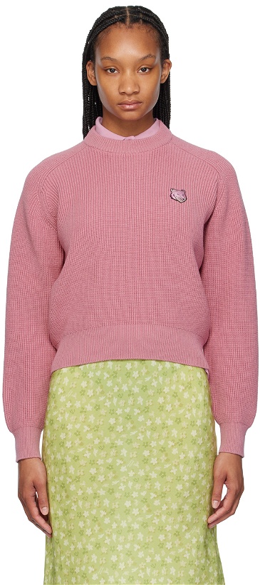 Photo: Maison Kitsuné Pink Bold Fox Head Sweater