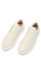 Aurélien Aur3 Grained Leather Sneakers Ivory