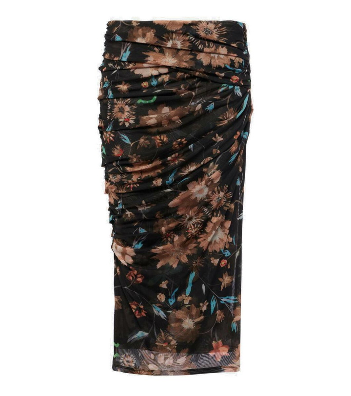 Photo: Dorothee Schumacher Sheer Flowers floral draped midi skirt