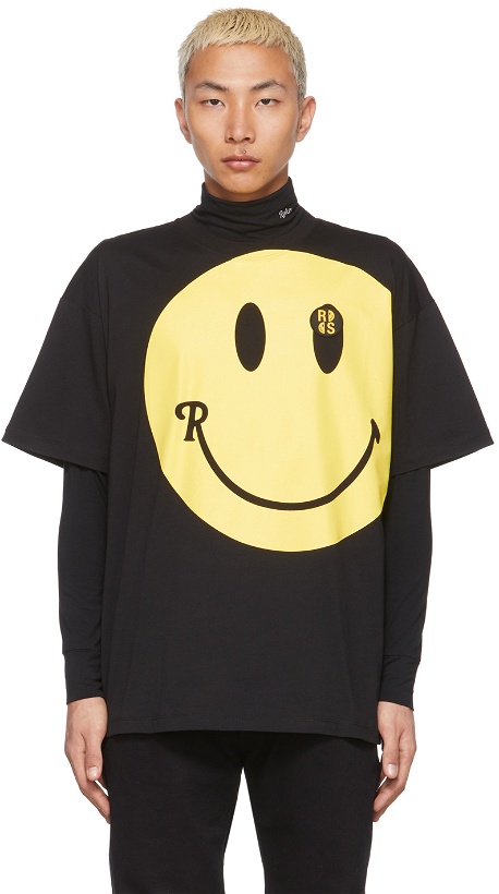 Photo: Raf Simons Black Smiley Edition Smiley Graphic T-Shirt