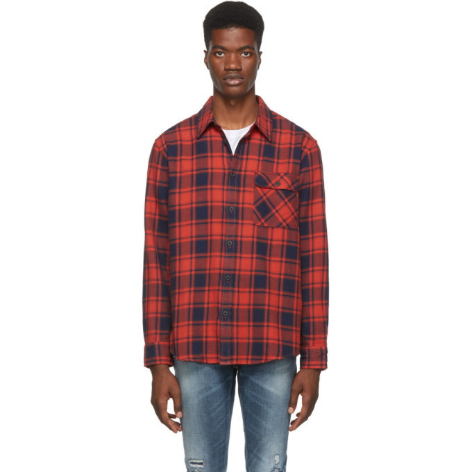 Photo: Nudie Jeans Red and Black Flannel Check Sten Shirt