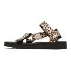 Wacko Maria Beige and Black Suicoke Edition Leopard Beach Sandals
