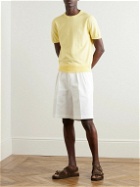 Canali - Cotton and Silk-Blend T-Shirt - Yellow