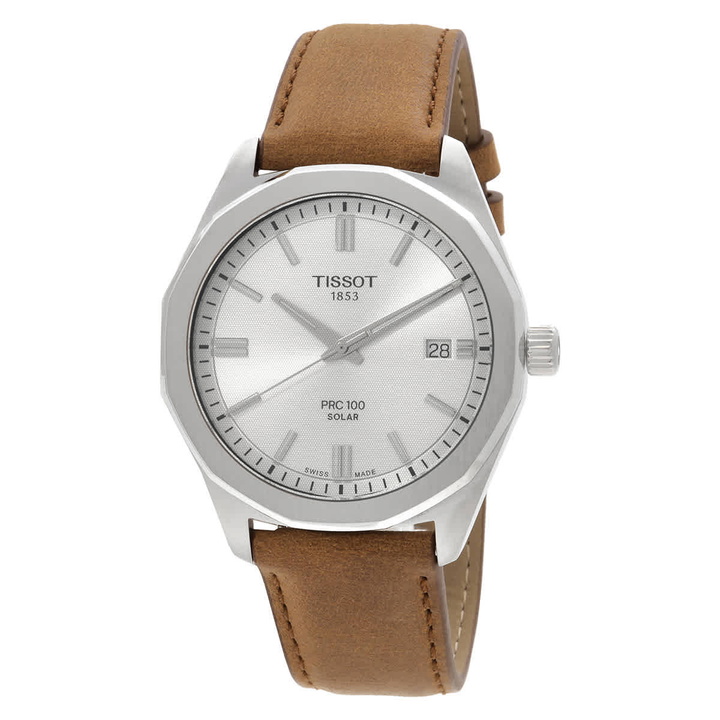 Photo: Tissot PRC 100 Quartz Solar-Powered Silver Dial Watch T1514221603100