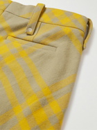 Burberry - Wide-Leg Checked Virgin Wool-Twill Trousers - Yellow
