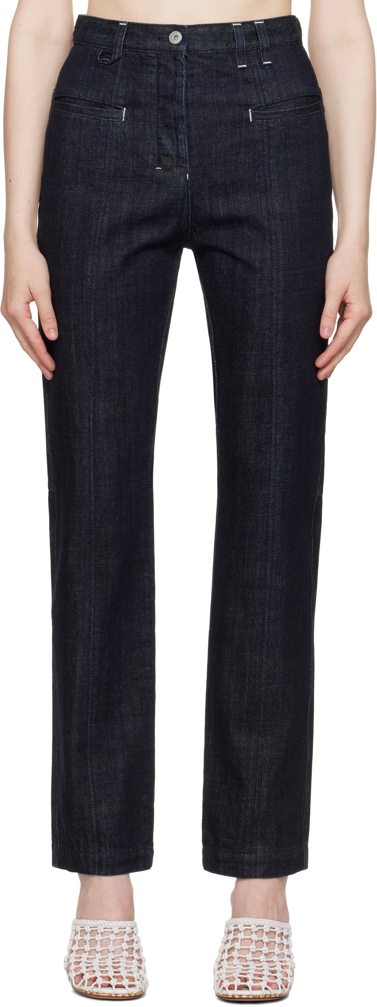 JACQUEMUS Navy La Croisière 'Le De-Nimes Norma' Jeans