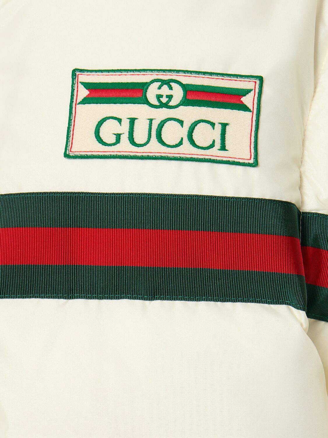 GUCCI - Padded Nylon Down Jacket W/web Gucci