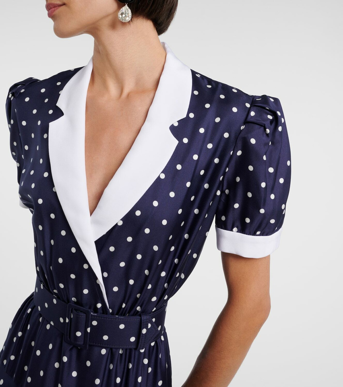 Rodarte Polka-dot silk twill midi dress