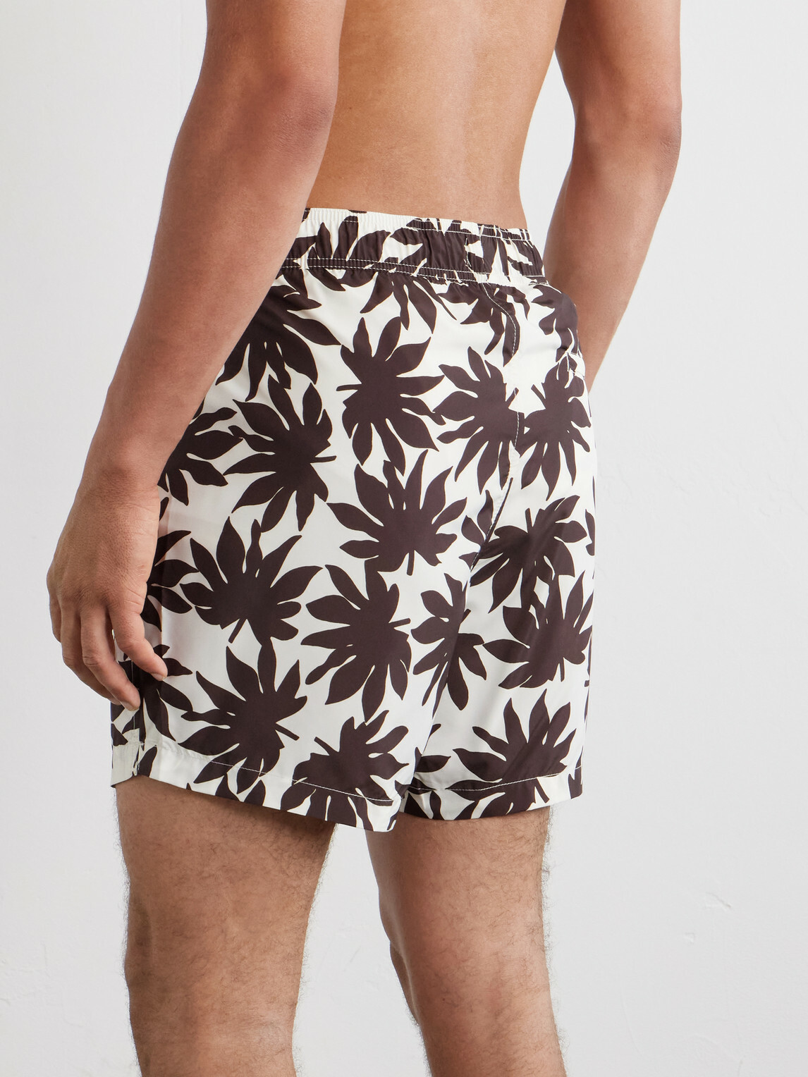 Onia - Charles Straight-Leg Mid-Length Printed Swim Shorts - Brown