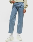 Ganni Rigid Denim Misy Cropped Blue Jeans