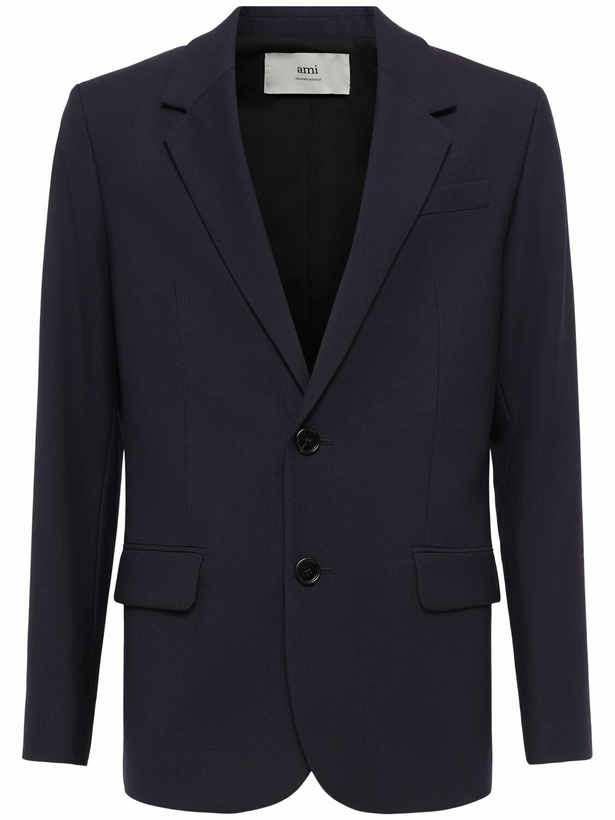 Photo: AMI PARIS Single Breasted Wool Gabardine Blazer