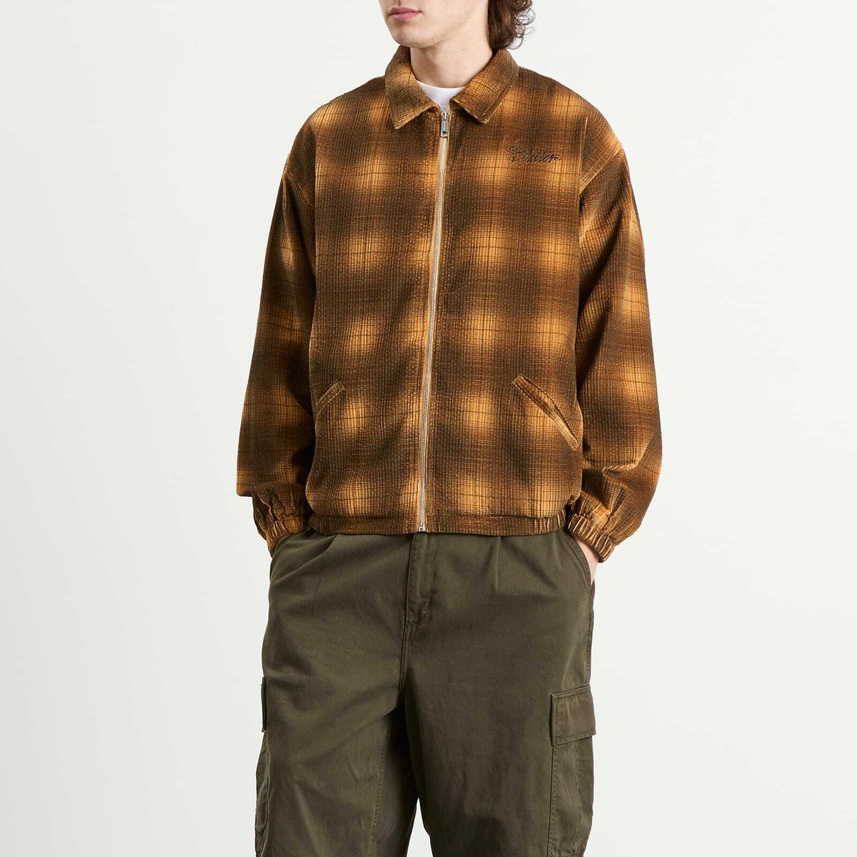 Butter Goods Men's Jive Cord Jacket in Mustard Plaid