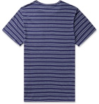 Onia - Chad Striped Linen-Blend Jersey T-Shirt - Blue