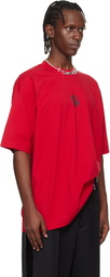 VETEMENTS Red Biker Cross Logo T-shirt