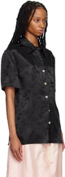KIM SHUI SSENSE Exclusive Black Embroidered Shirt