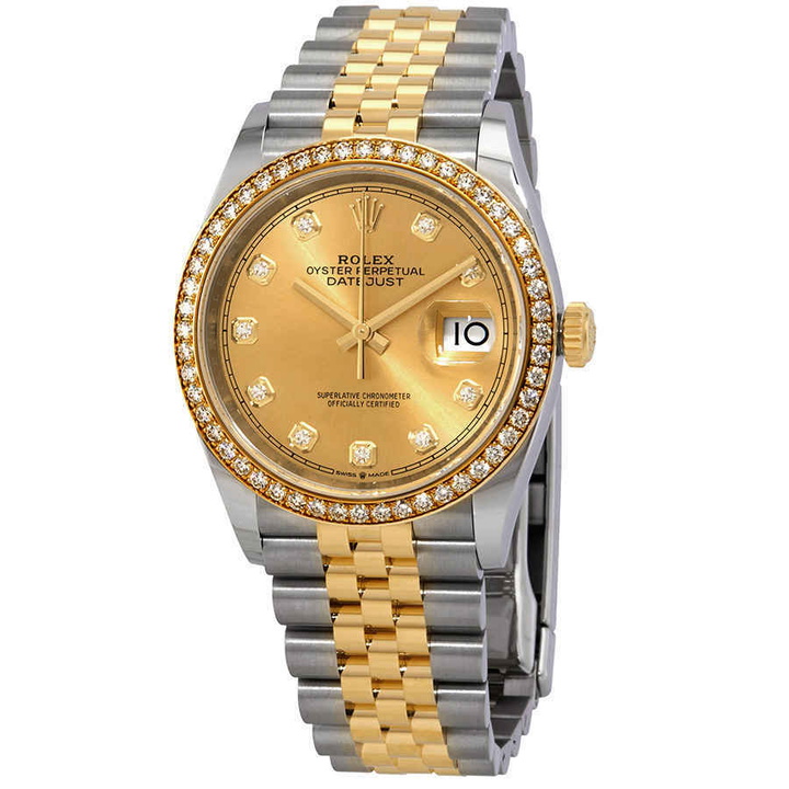 Photo: Rolex Datejust 36 Champagne Diamond Dial Steel and 18kt Yellow Gold Jubilee Watch 126283CDJ