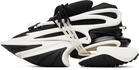 BALMAIN Black & White Leather Unicorn Low-Top Sneakers