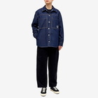 Maison Kitsuné Men's Fox Head Patch Denim Overshirt in Washed Indigo