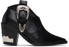 Toga Pulla Black Western Style Ankle Boots