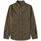 Gitman Vintage Men's Button Down Classic Flannel Shirt in Olive