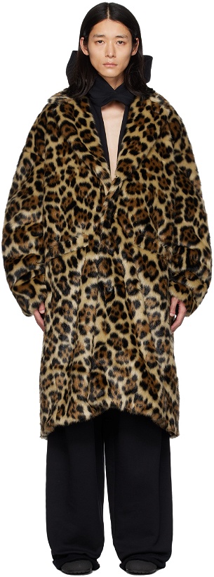 Photo: Random Identities Brown & Beige Jaguar Faux-Fur Coat