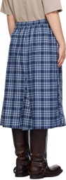 Acne Studios Blue Check Maxi Skirt