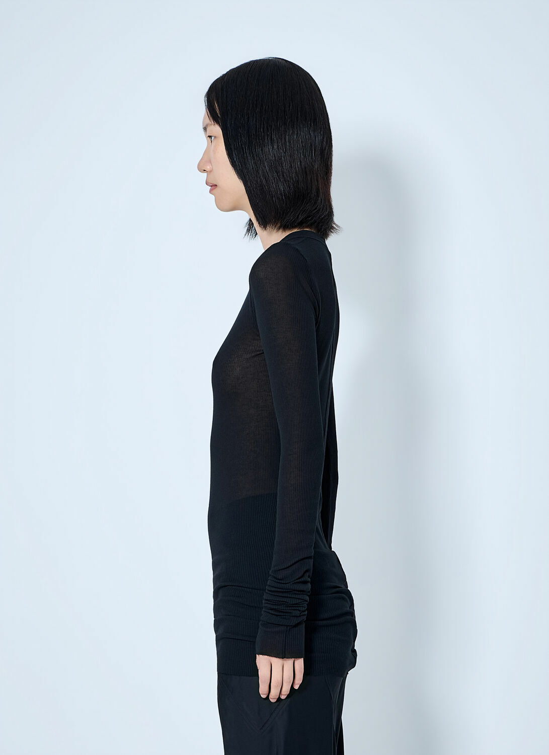 Rick Owens Long Sleeve Sheer Knit Top