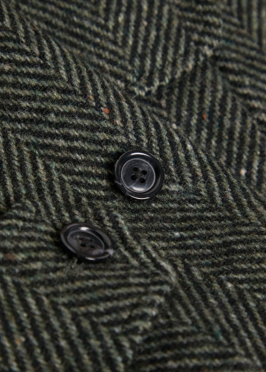 Les Deux Maximillian Herringbone Wool-blend Coat Black