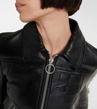 Courrèges Logo leather jacket