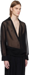 LGN Louis Gabriel Nouchi Black Sheer Shirt