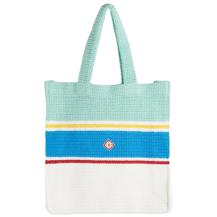 Photo: Casablanca Women's Crochet Bag in White/Blue Multi 