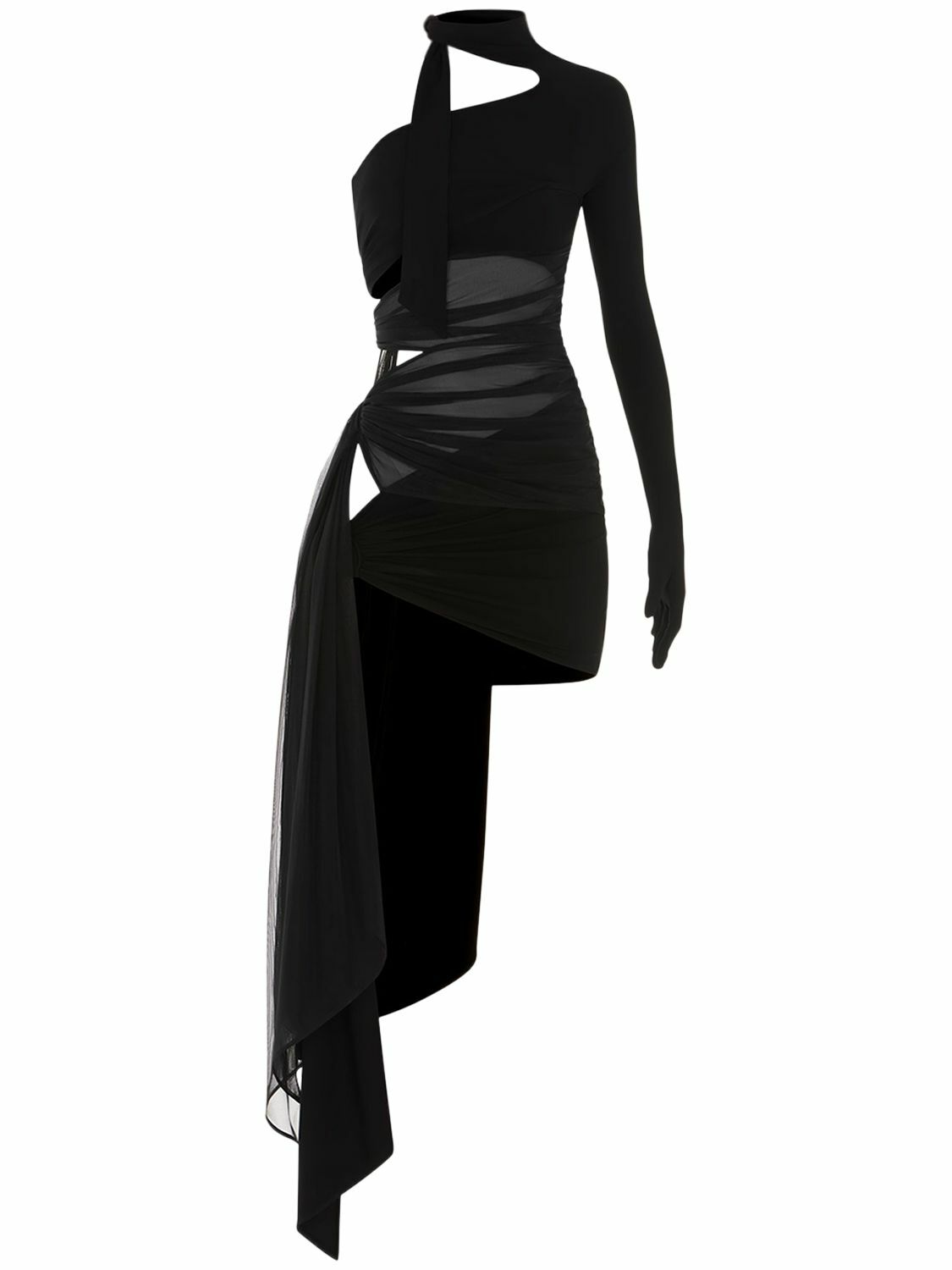 MUGLER Wrap Around Jersey Knot Dress Mugler