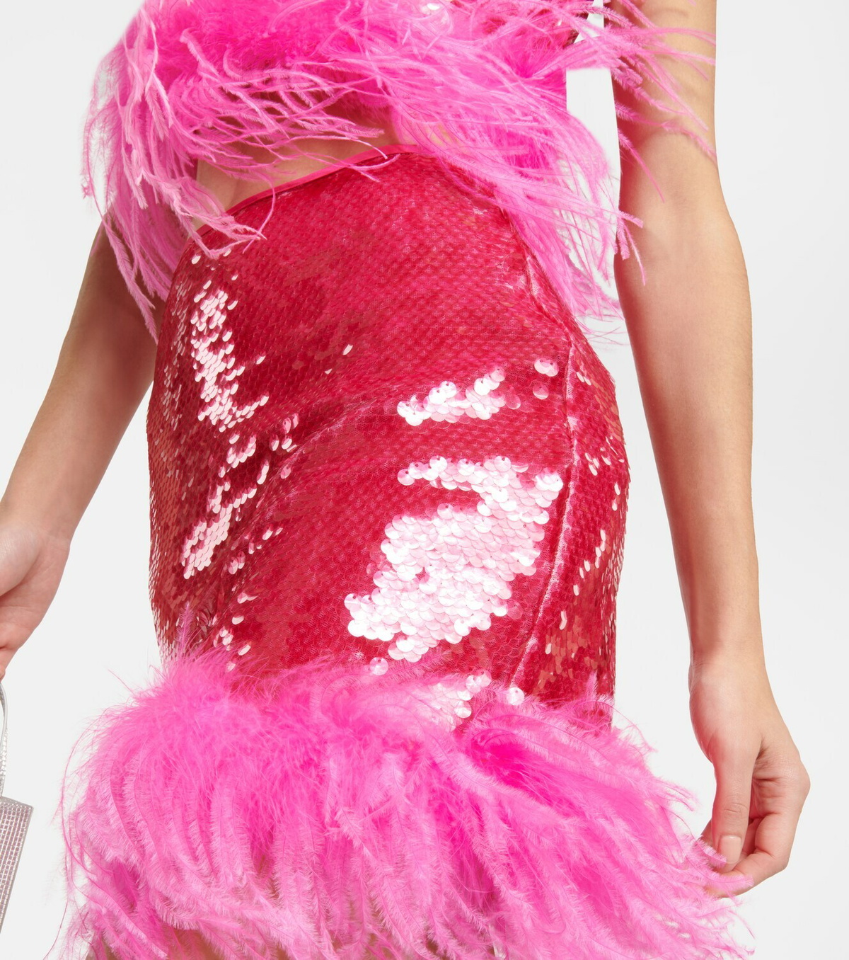 Giuseppe di Morabito Sequined feather-trimmed miniskirt