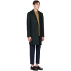 PS by Paul Smith Green and Navy Tartan Check Wool Epsom Coat