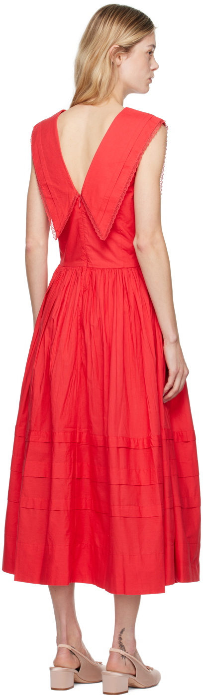 Sandy Liang Red Opa Midi Dress