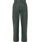 Nanushka - Athan Cropped Pleated Cotton-Blend Trousers - Green