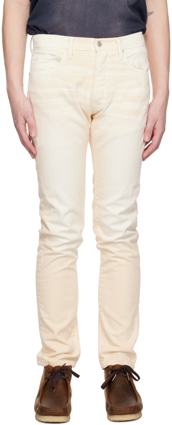 Alchemist Beige Button-Fly Jeans