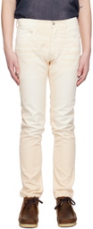 Alchemist Beige Button-Fly Jeans