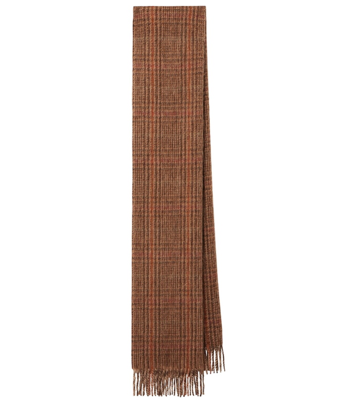 Photo: Loro Piana Checked silk and alpaca-blend scarf