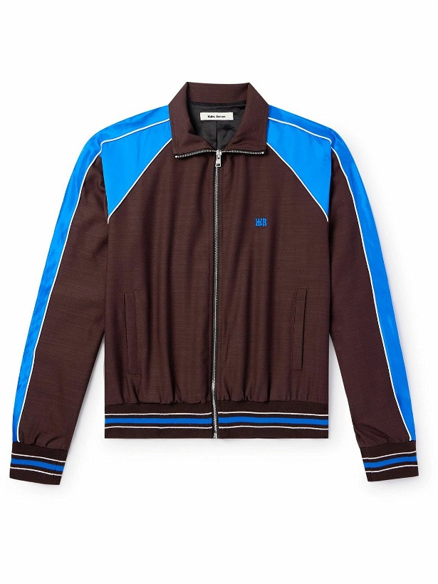 Photo: Wales Bonner - Courage Logo-Embroidered Satin-Trimmed Wool Track Jacket - Brown