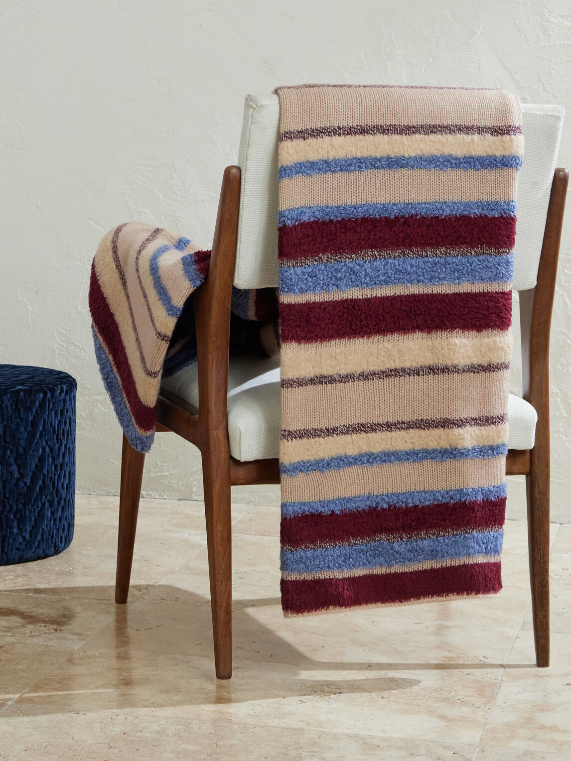 The Elder Statesman - Striped Textured Cashmere-Blend Blanket