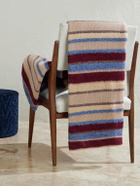 The Elder Statesman - Striped Textured Cashmere-Blend Blanket